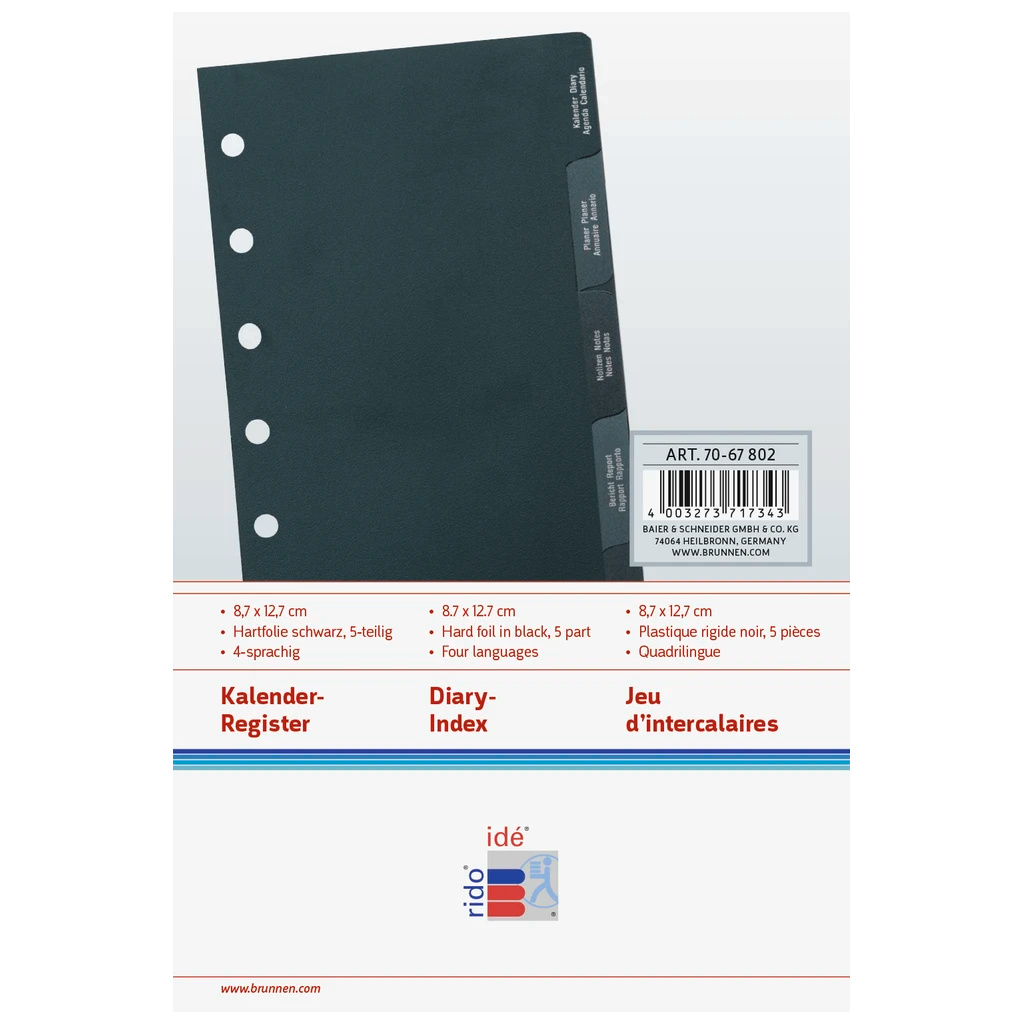 Kalender-Register MINI+ | schwarz