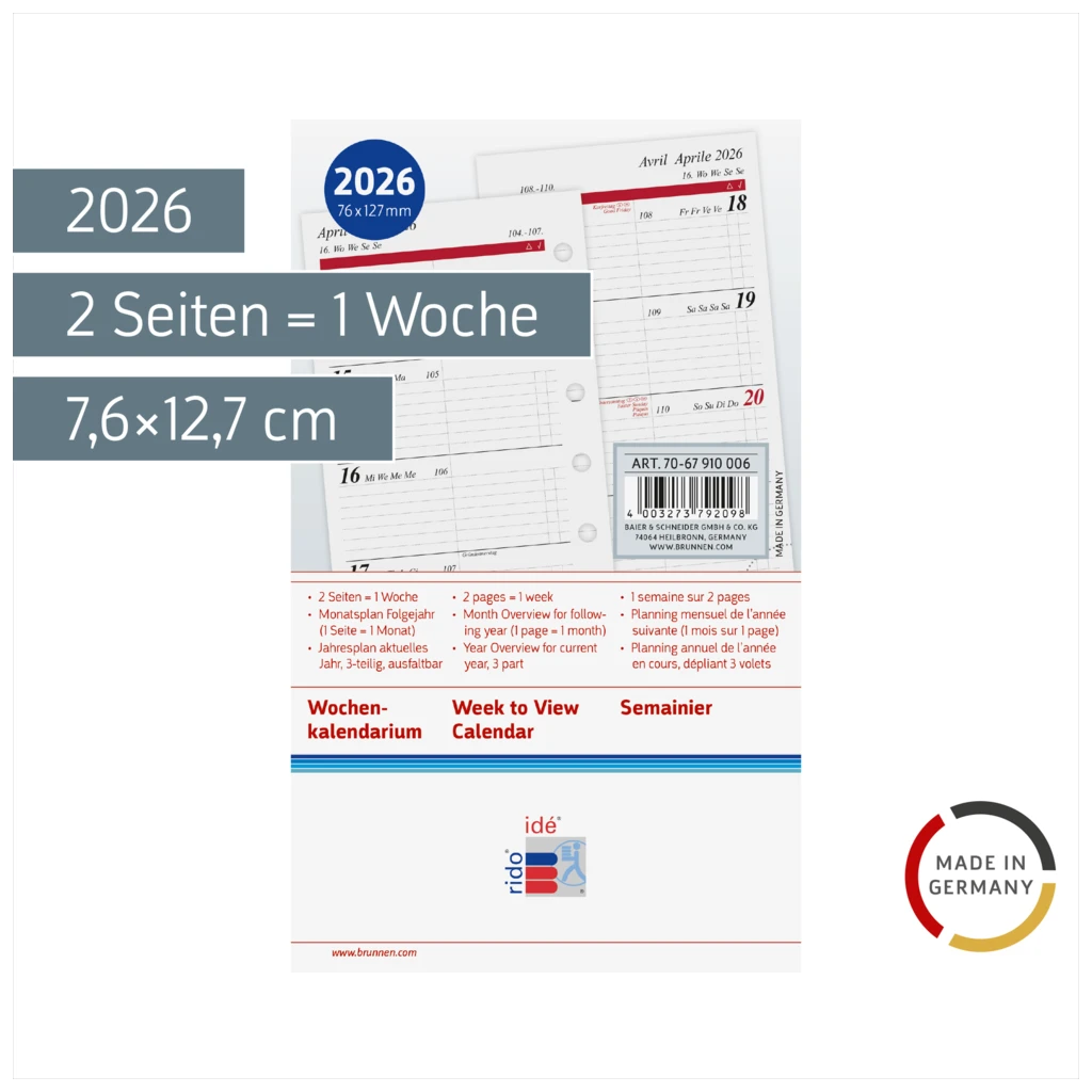 Wochenkalendarium Timing 3 2026 | A7