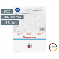 Wochenkalendarium Timeplaner Work 2026 | A5, schwarz