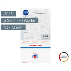 Wochenkalendarium Timeplaner action 2026 | 93×172 mm