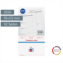 Wochenkalendarium Timeplaner action 2026 | 93×172 mm