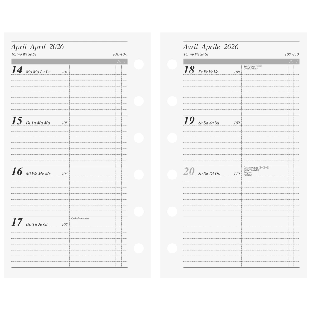 Wochenkalendarium Timeplaner fun 2026 | A7