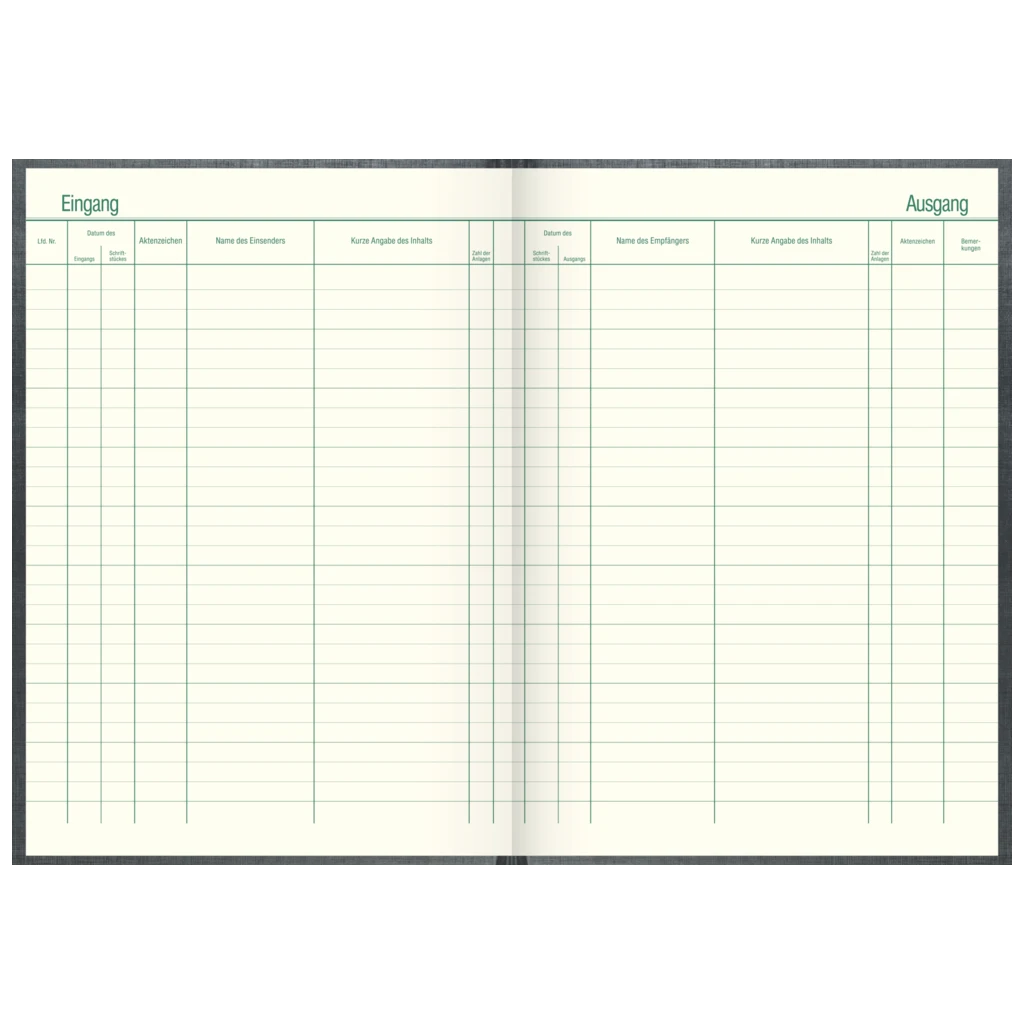 Post-Ein- und Ausgangsbuch | A4, 192 Seiten, Kunststoff, grau