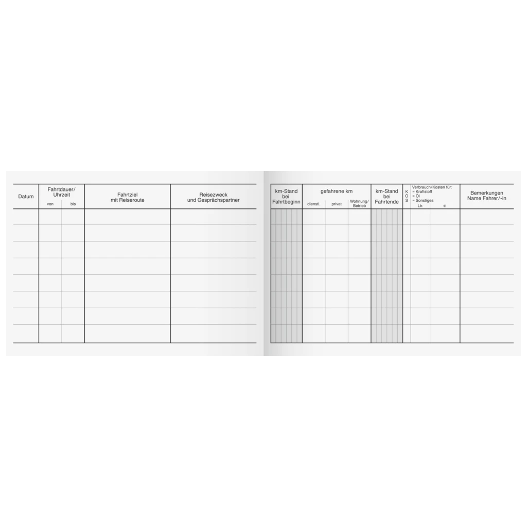 Fahrtenbuch | A6 quer, 80 Seiten, Karton, magenta/hellblau