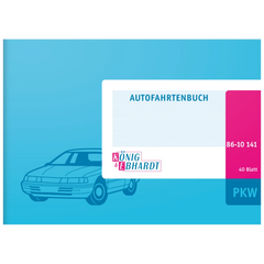 Fahrtenbuch | A6 quer, 80 Seiten, Karton, magenta/hellblau