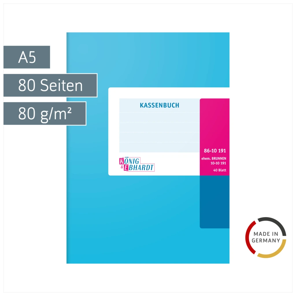 Kassenbuch | A5, 80 Seiten, Karton, magenta/hellblau
