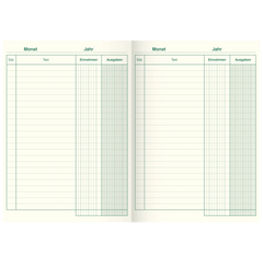 Kassenbuch | A5, 80 Seiten, Karton, magenta/hellblau