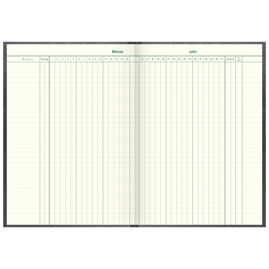 Monatsbuch | A4, 192 Seiten, Kunststoff, grau