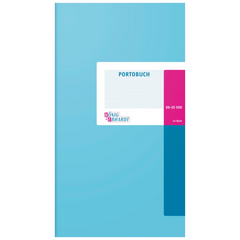 Portobuch | 165×297 mm, 48 Seiten, Karton, magenta/hellblau