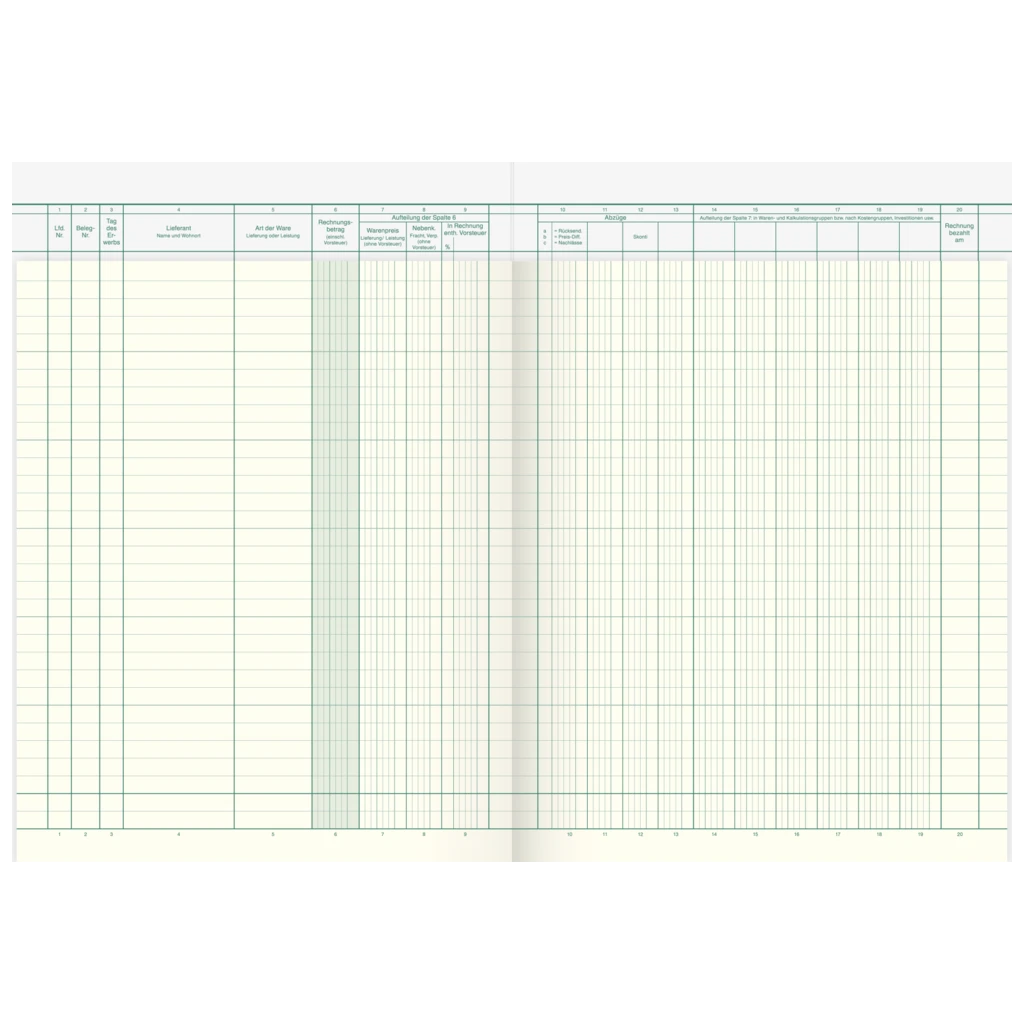 Waren- und Rechnungseingangsbuch | A4, 80 Seiten, Karton, magenta/hellblau