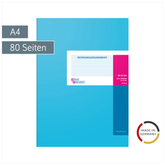 Rechnungsausgangsbuch | A4, 80 Seiten, Karton, magenta/hellblau
