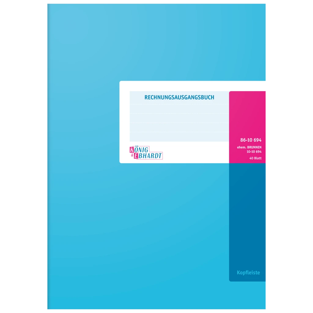 Rechnungsausgangsbuch | A4, 80 Seiten, Karton, magenta/hellblau