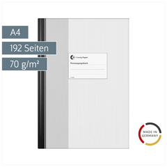 Post-Ausgangsbuch | A4, 192 Seiten, Papier, grau/schwarz