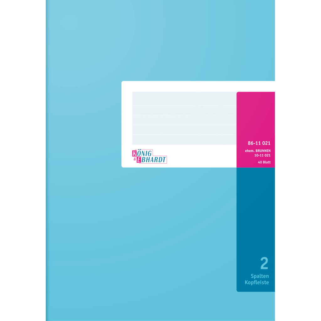 Spaltenbuch mit Kopfleiste, A4, B/H: 216 mm × 304 mm, 40 Blatt / 80 Seiten, Spaltenschema, hochglanzlackierter Karton, 80 g/m²