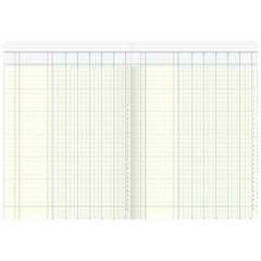 Spaltenbuch mit Kopfleiste | A4, 80 Seiten, 6 Spalten, Karton, magenta/hellblau