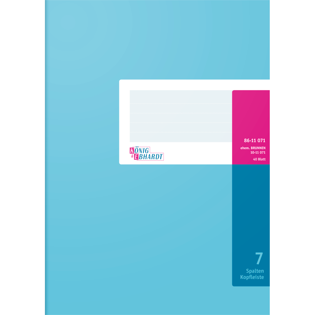 Spaltenbuch mit Kopfleiste, A4, 40 Blatt / 80 Seiten, Spaltenschema, hochglanzlackierter Karton, 80 g/m²