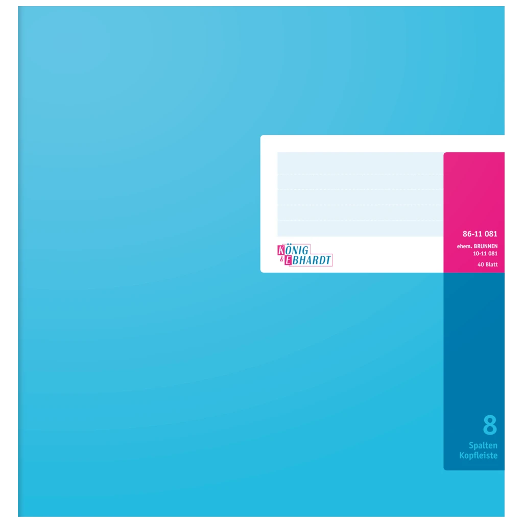Spaltenbuch mit Kopfleiste | 277×297 mm, 80 Seiten, Spaltenschema, Karton, magenta/hellblau