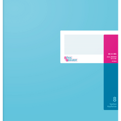 Spaltenbuch mit Kopfleiste, 277 × 297 mm, 40 Blatt / 80 Seiten, hochglanzlackierter Karton, 80 g/m²