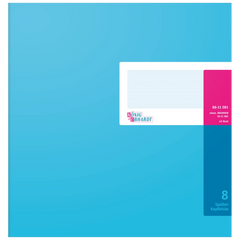 Spaltenbuch mit Kopfleiste | 277×297 mm, 80 Seiten, Spaltenschema, Karton, magenta/hellblau