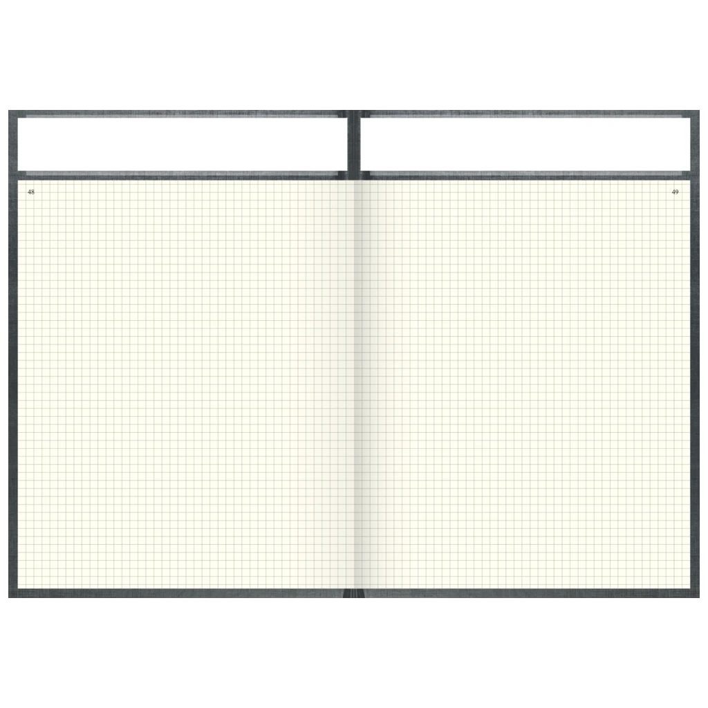 Geschäftsbuch mit Kopfleiste | A4, 192 Seiten, mit Seitenzahlen, kariert, Kunststoff, grau