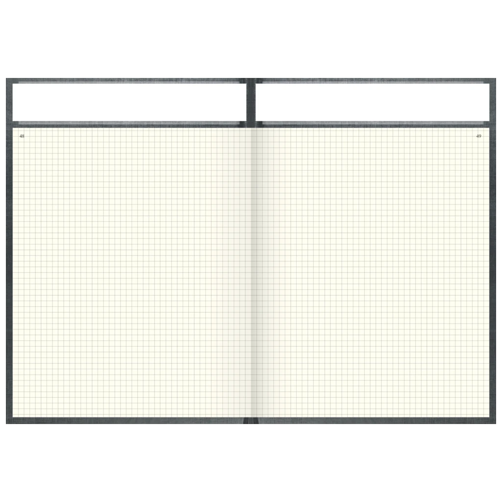 Geschäftsbuch mit Kopfleiste | A4, 288 Seiten, mit Seitenzahlen, kariert, Kunststoff, grau