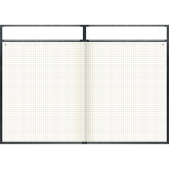 Geschäftsbuch mit Kopfleiste, A4, 144 Blatt / 288 Seiten, kariert, Deckenband, 80 g/m², grau