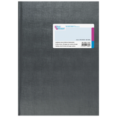 Geschäftsbuch mit Kopfleiste | A4, 192 Seiten, mit Seitenzahlen, liniert, Kunststoff, grau