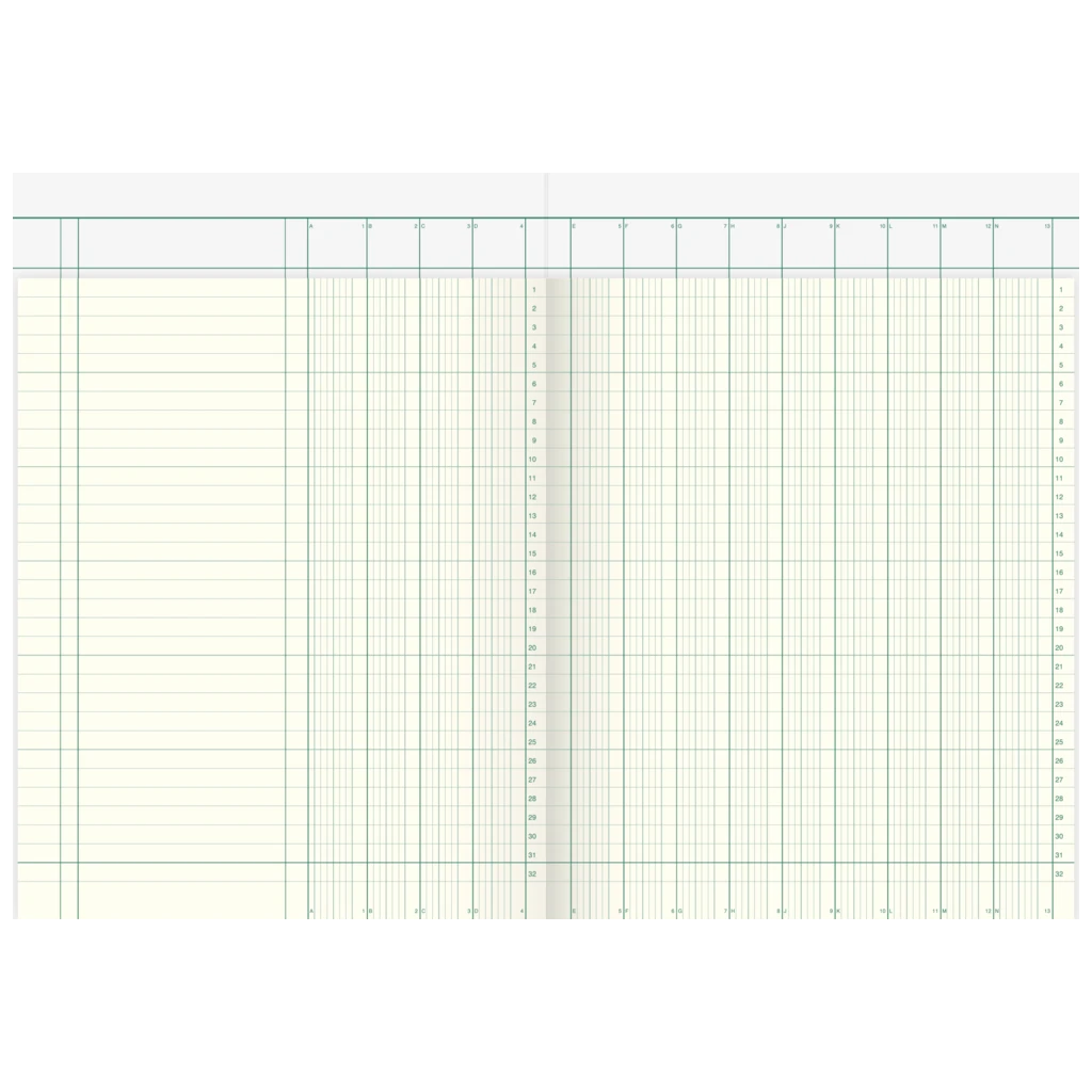 Spaltenbuch mit Kopfleiste | A4, 80 Seiten, 13 Spalten, Karton, magenta/hellblau