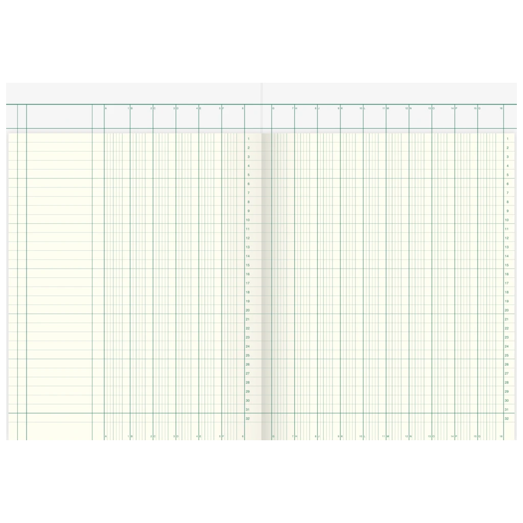 Spaltenbuch mit Kopfleiste | A4, 80 Seiten, 16 Spalten, Karton, magenta/hellblau