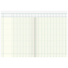 Spaltenbuch mit Kopfleiste | A4, 80 Seiten, 16 Spalten, Karton, magenta/hellblau