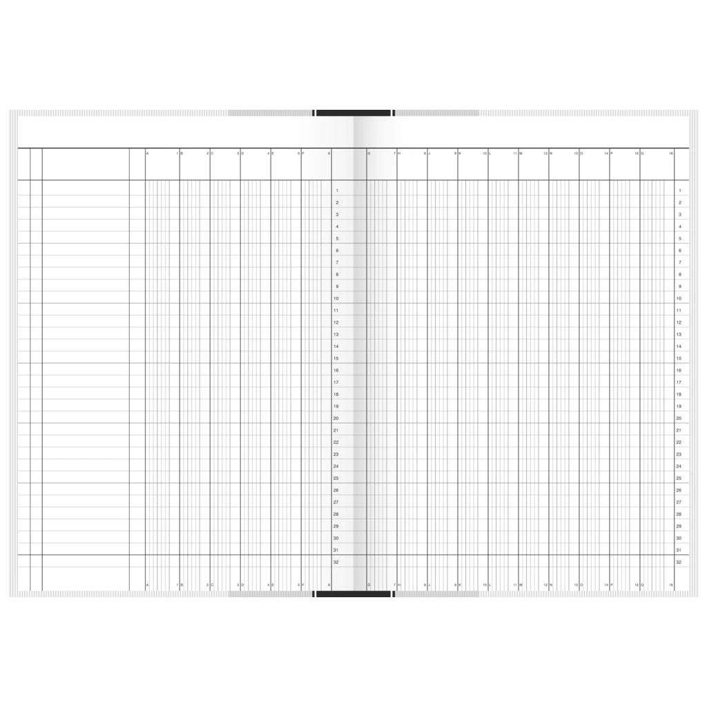 Spaltenbuch | A4, 192 Seiten, 16 Spalten, Papier, grau/schwarz
