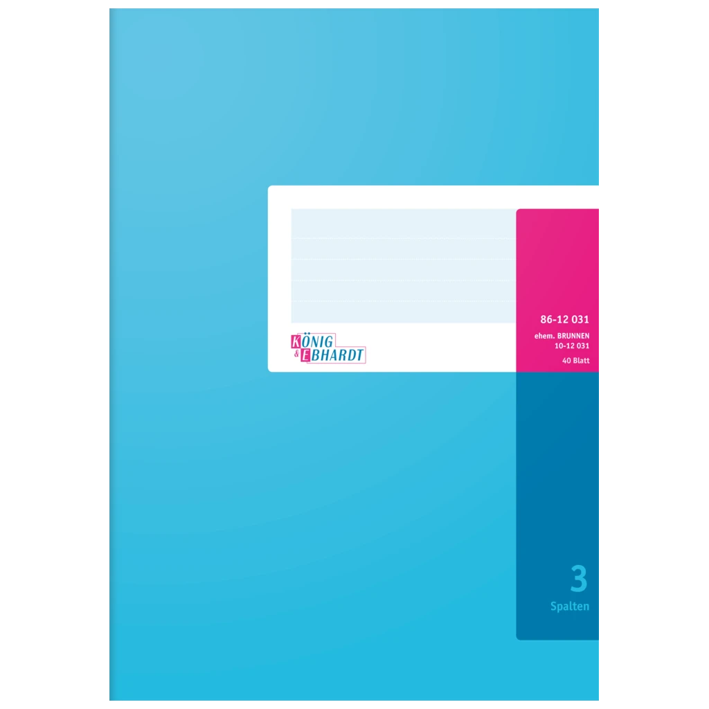 Spaltenbuch | A4, 80 Seiten, 3 Spalten, Karton, magenta/hellblau