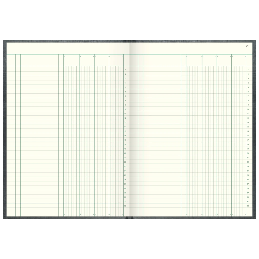 Spaltenbuch | A4, 192 Seiten, mit Seitenzahlen, 4 Spalten, Kunststoff, grau