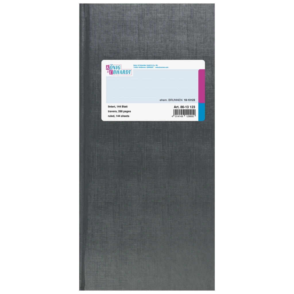 Geschäftsbuch | 2/3 A4, 288 Seiten, liniert, Kunststoff, grau