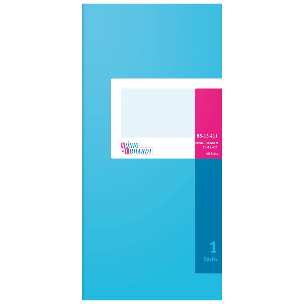 Spaltenbuch | 2/3 A4, 80 Seiten, 1 Spalten, Karton, magenta/hellblau