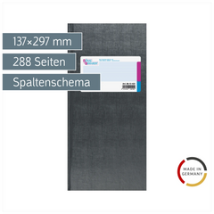 Spaltenbuch | 2/3 A4, 288 Seiten, 1 Spalten, Kunststoff, grau