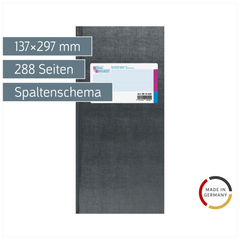 Spaltenbuch | 2/3 A4, 288 Seiten, 1 Spalten, Kunststoff, grau