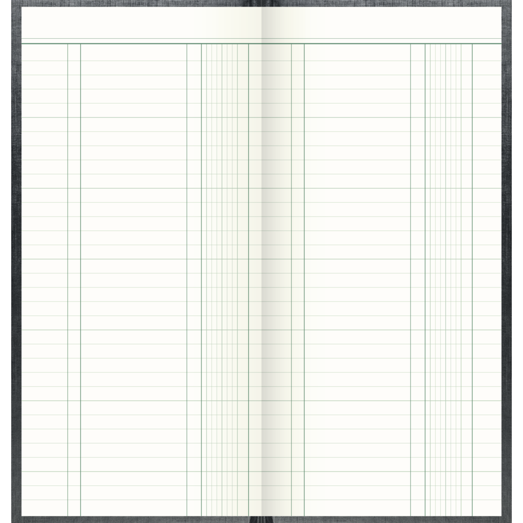 Spaltenbuch, 2/3 A4, 144 Blatt / 288 Seiten, Deckenband, 80 g/m², grau