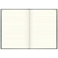 Geschäftsbuch | A4, 288 Seiten, mit Seitenzahlen, liniert, Kunststoff, grau