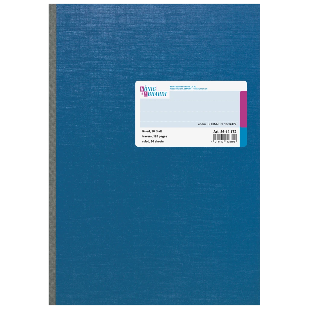 Kladde | A4, 192 Seiten, liniert, Karton, blau