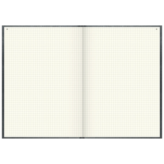 Geschäftsbuch | A4, 288 Seiten, mit Seitenzahlen, kariert, Kunststoff, grau