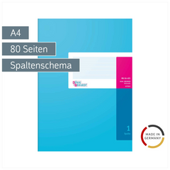 Spaltenbuch | A4, 80 Seiten, 1 Spalten, Karton, magenta/hellblau