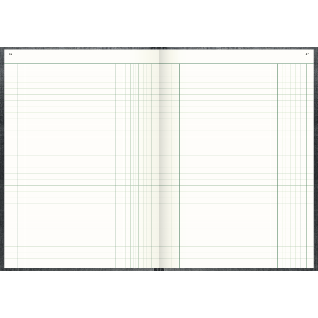 Spaltenbuch, A4, 96 Blatt / 192 Seiten, Deckenband, 80 g/m², grau