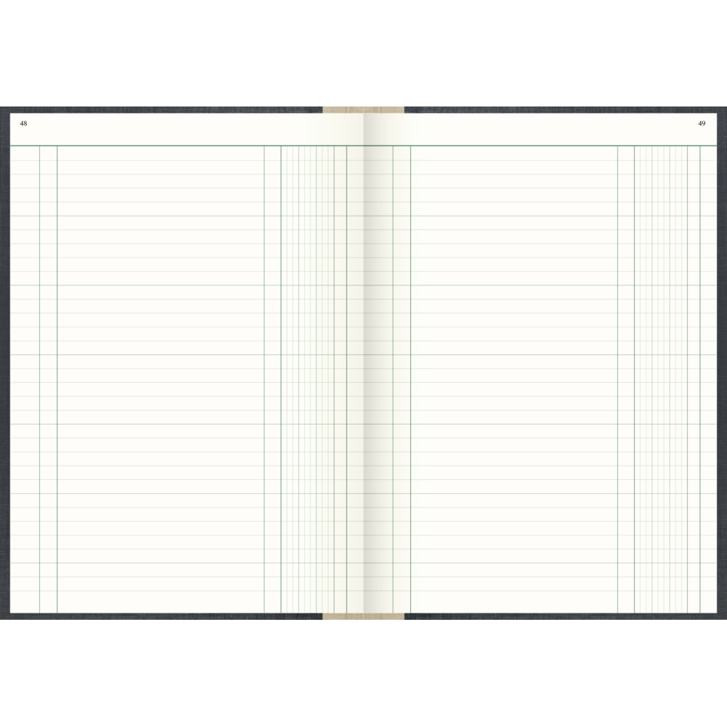 Spaltenbuch, A4, 192 Blatt / 384 Seiten, Deckenband, 80 g/m², grau