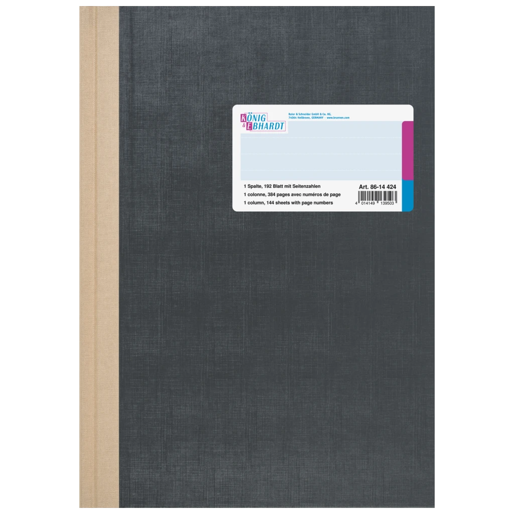 Spaltenbuch | A4, 384 Seiten, mit Seitenzahlen, 1 Spalten, Kunststoff, grau