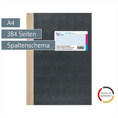 Spaltenbuch | A4, 384 Seiten, mit Seitenzahlen, 2 Spalten, Kunststoff, grau