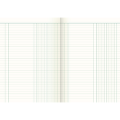 Spaltenbuch, A4, 96 Blatt / 192 Seiten, Spaltenschema, hochglanzlackierte Deckelpappe mit Strukturprägung, 80 g/m², blau
