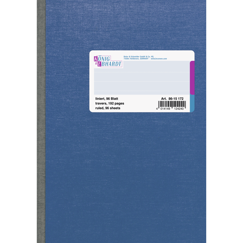 Kladde, A5, 96 Blatt / 192 Seiten, liniert, Steifbroschur, hochglanzlackierte Deckelpappe mit Strukturprägung, 70 g/m², blau