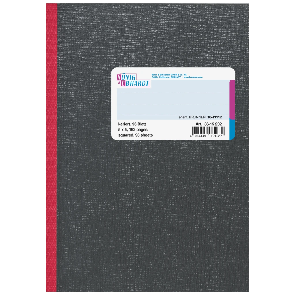 Kladde | A5, 192 Seiten, kariert, Karton, schwarz