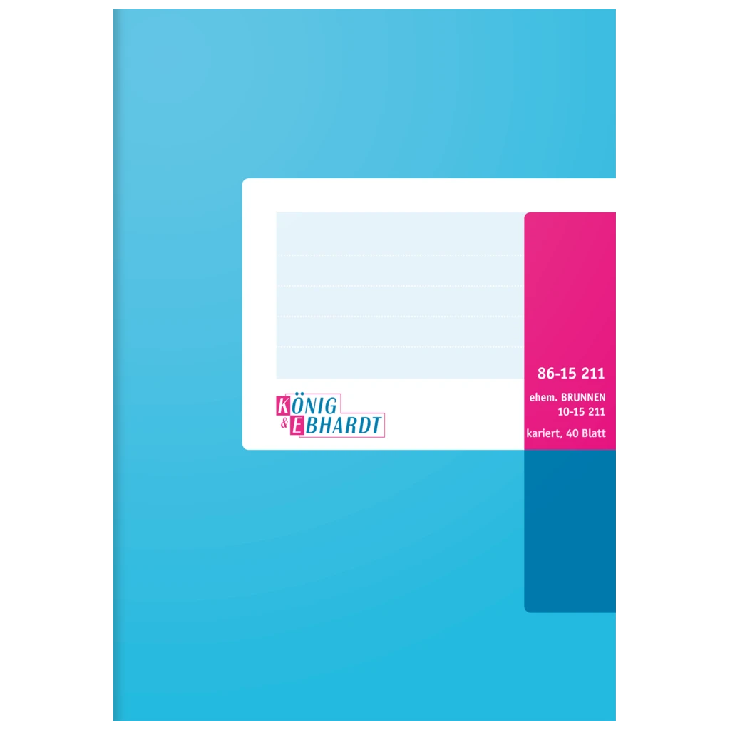 Geschäftsbuch | A5, 80 Seiten, kariert, Karton, magenta/hellblau